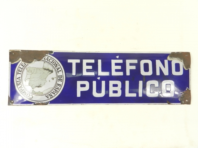 CARTEL  TELEFONO PUBLICO AÑO 1940