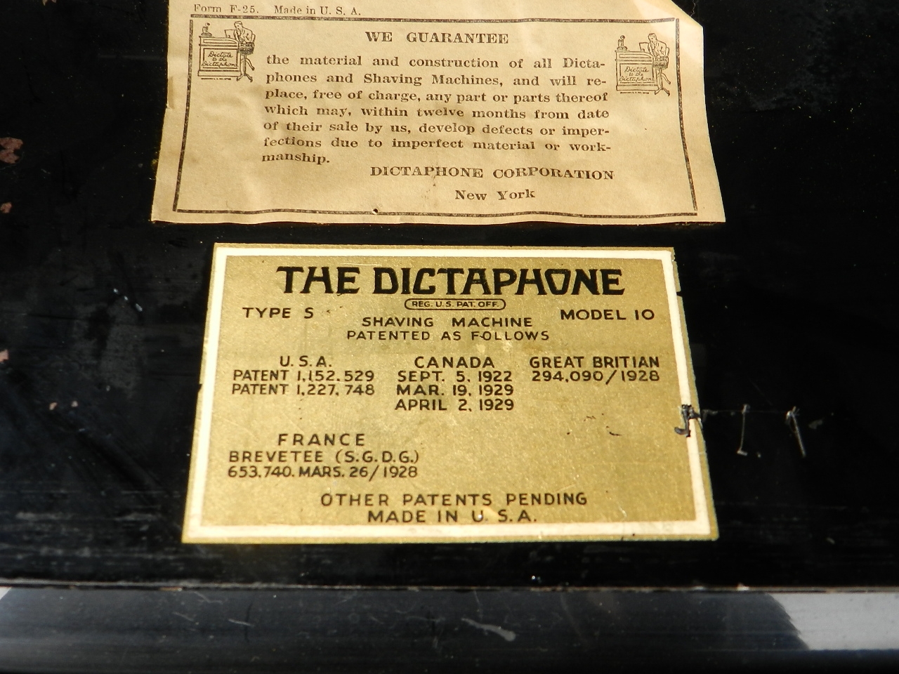 Imagen THE DICTAPHONE Mod.10 TIPO S  AÑO 1929 34072